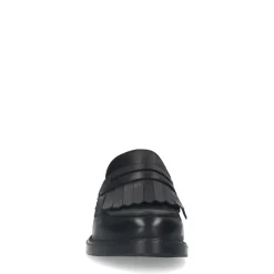 Zwarte Leren Loafers Met Franjes^Sacha Discount
