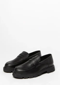 Zwarte Leren Loafers Met Grove Zool^Sacha Discount