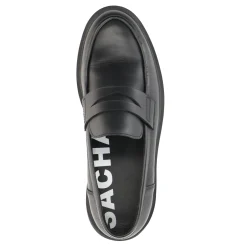 Zwarte Leren Loafers Met Grove Zool^Sacha Discount