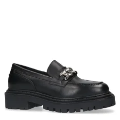 Zwarte Leren Loafers Met Chain^Sacha Best
