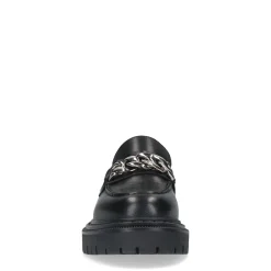 Zwarte Leren Loafers Met Chain^Sacha Best