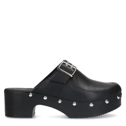 Zwarte Leren Muiltjes Met Studs^Sacha Shop