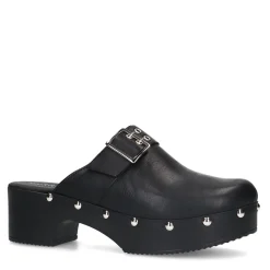Zwarte Leren Muiltjes Met Studs^Sacha Shop