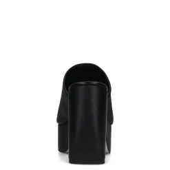 Zwarte Leren Muiltjes Met Plateau Hak^Sacha New