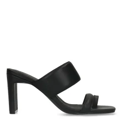 Zwarte Leren Muiltjes Met Rechte Hak^Sacha Best Sale