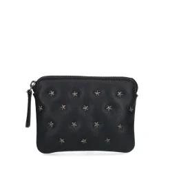 Zwarte Leren Portemonnee Met Studs^Sacha Shop