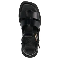 Zwarte Leren Sandalen Met Gesp^Sacha Online