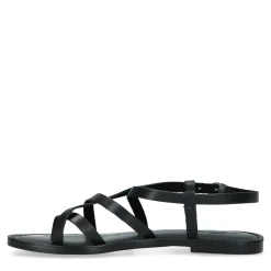 Zwarte Leren Sandalen Met Gekruiste Bandjes^Sacha New