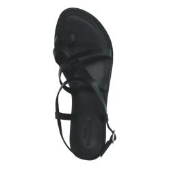 Zwarte Leren Sandalen Met Gekruiste Bandjes^Sacha New