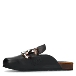 Zwarte Leren Slip Ons Met Chain^Sacha Best Sale