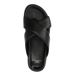 Zwarte Leren Slippers^Sacha Hot