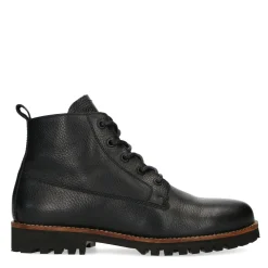 Zwarte Leren Veterboots^Sacha Shop