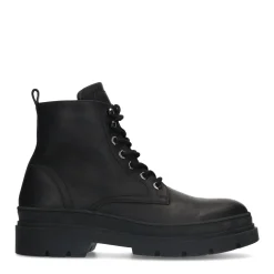 Zwarte Leren Veterboots^Sacha Shop