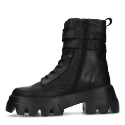Zwarte Leren Veterboots^Sacha Hot