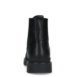 Zwarte Leren Veterboots^Sacha Outlet