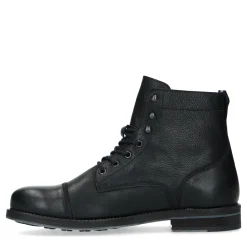 Zwarte Leren Veterboots^Sacha Flash Sale