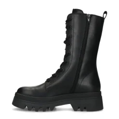 Zwarte Leren Veterlaarsjes^Sacha Store