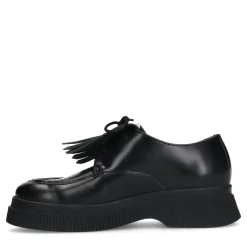 Zwarte Leren Veterschoenen Met Franje^Sacha Cheap