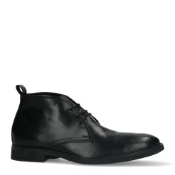 Zwarte Leren Veterschoenen^Sacha Fashion