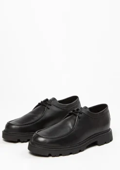 Zwarte Leren Veterschoenen Met Grove Zool^Sacha Flash Sale