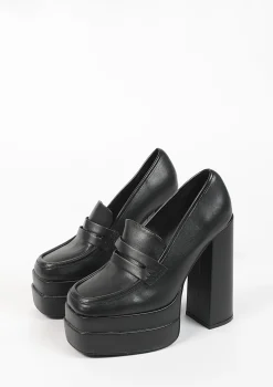 Zwarte Loafers Met Plateau Hak^Sacha Sale
