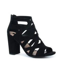 Zwarte Opengewerkte Sandalen Met Hak^Sacha Flash Sale