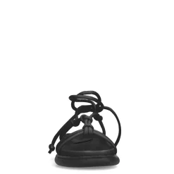 Zwarte Platte Sandalen Met Strikveters^Sacha Best Sale