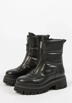 Zwarte Puffer Biker Boots^Sacha Best Sale