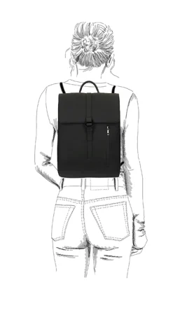 Zwarte Rugzak Met Laptopsleeve^Sacha Shop