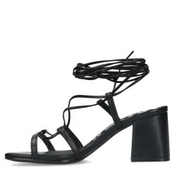 Zwarte Sandalen Met Hak En Strikveters^Sacha Discount