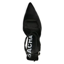 Zwarte Satijnen Pumps Met Enkelbandje^Sacha Shop