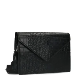 Zwarte Schoudertas Met Croco Print^Sacha Hot