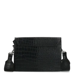 Zwarte Schoudertas Met Croco Print^Sacha Hot