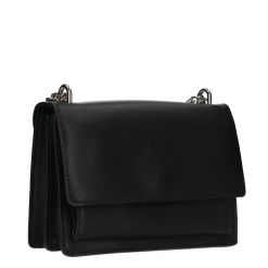 Zwarte Schoudertas Met Zilverkleurige Chain^Sacha Cheap