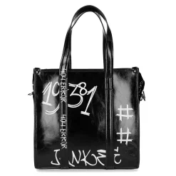 Zwarte Shopper Met Tekst^Sacha Store