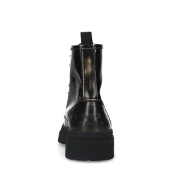 Zwarte Silverwashed Leren Veterboots^Sacha Clearance