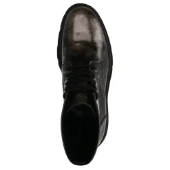 Zwarte Silverwashed Leren Veterboots^Sacha Clearance