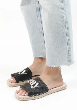 Zwarte Slippers Met Touwzool^Sacha Shop