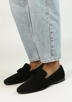 Zwarte Suede Loafers Met Kwastjes^Sacha Cheap