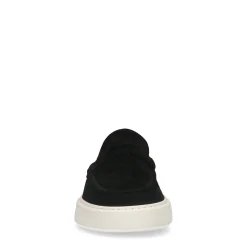 Zwarte Suede Penny Loafers Met Witte Zool^Sacha Outlet