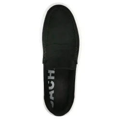 Zwarte Suede Penny Loafers Met Witte Zool^Sacha Outlet