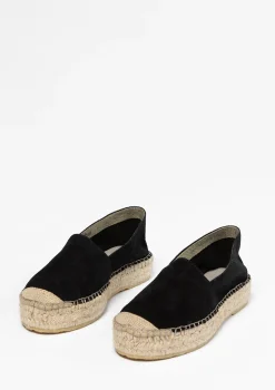 Zwarte Suede Plateau Espadrilles^Sacha Cheap