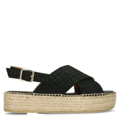 Zwarte Suede Plateau Sandalen^Sacha Best Sale