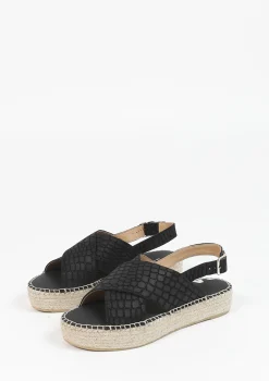 Zwarte Suede Plateau Sandalen^Sacha Best Sale