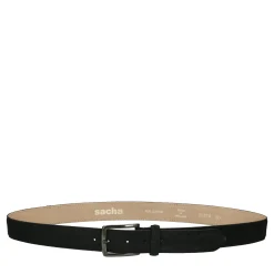 Zwarte Suede Riem Met Zilverkleurige Gesp^Sacha Cheap