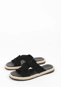 Zwarte Suede Slippers^Sacha Clearance