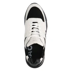 Zwarte Suede Sneakers Met Witte Details^Sacha Hot