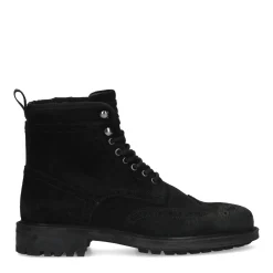 Zwarte Suede Veterboots^Sacha Sale