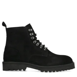 Zwarte Suede Veterboots^Sacha Clearance