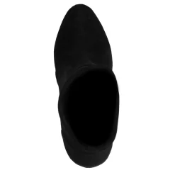 Zwarte Suedine Enkellaarsjes Met Hak^Sacha Store